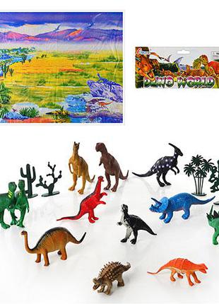Динозаври 282 (48 шт.) 12 шт., ігрове поле, рослини, у ляльці,...