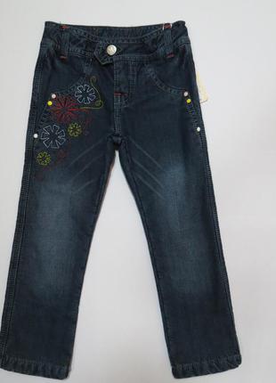 Новые утеплённые джинсы для девочки на флисе 98р(3 года)
