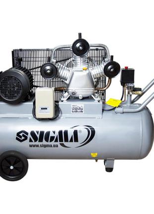Компрессор трехцилиндровый ременной SIGMA (380 В, 3 кВт, 610 л...