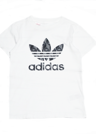 Біла футболка adidas на дівчинку 8-9 років