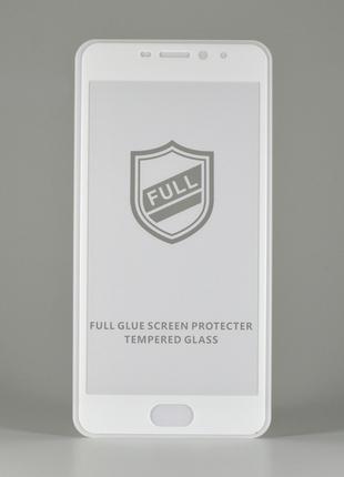 Защитное стекло на Meizu M5 Note белое Full Glue клеевой слой ...