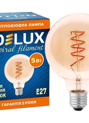 Лампа светодиодная DELUX Globe G95 5Вт E27 2200К amber spiral ...