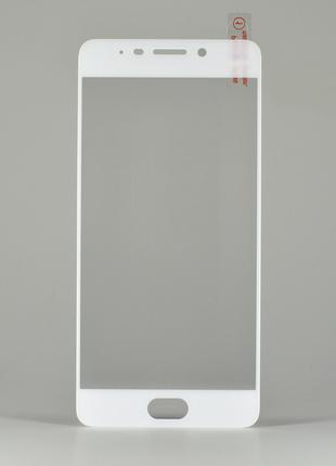 Защитное стекло на Meizu M6 Note (M721H) белое клеевой слой по...