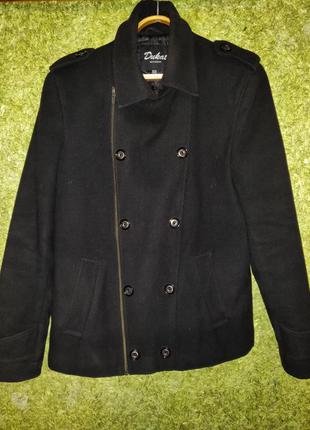 Чорне чоловіче кашемірове пальто на підкладці з утепленням роз 50