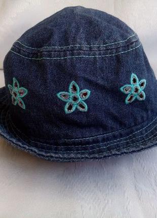Джинсовая шляпа (панамка) для девочки 7-12 лет шапочка