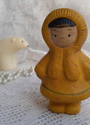 Якутка, резиновая кукла СССР, 10 см (пупс), Копыченцы, пищалка