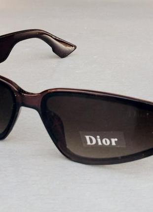 Christian dior очки женские солнцезащитные модные узкие коричн...