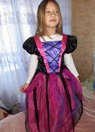 Платье на хеллоуин на две стороны 9-10 лет