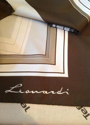 Итальянский, шелковый подписной платок leonardi
