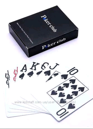 "Poker club" 100% пластиковые игральные карты