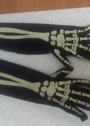 Перчатки высокие "Скелет"