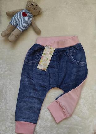 Комбинированные штанишки галифе для девочек grace 1год