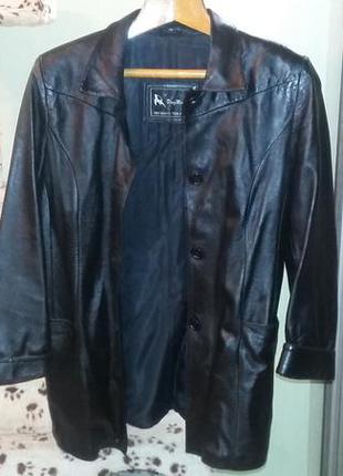 Черный кожаный пиджак sale