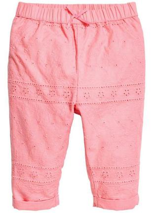 Летние штаны для девочки h&m 9-12 мес тонкие штаны на лето