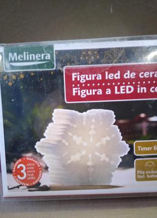 Світлодіодна LED свічка - фігура "Сніжинка" Melinera з таймером