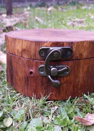 Скринька (шкатулка, органайзер) дерев′яннй круглий
