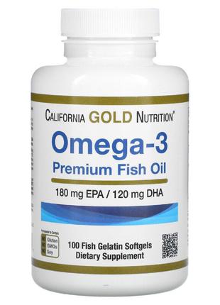 Омега-3, рыбий жир премиального качества, Omega-3, Premium Fis...