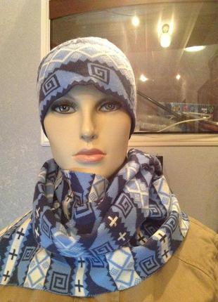Комплект шарф+шапка, размер универсальный