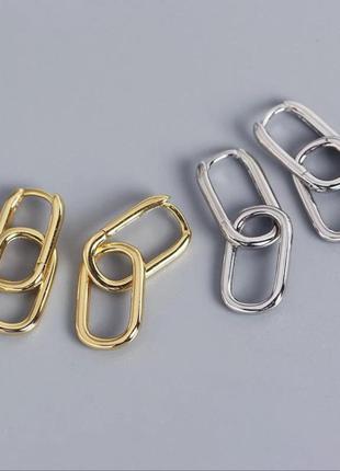 Сережки срібло золото сережки сережки подвійні кільця