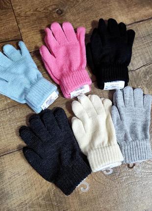 Перчатки шерстяные варежки  рукавицы для девочки дівчинки 9-10лет