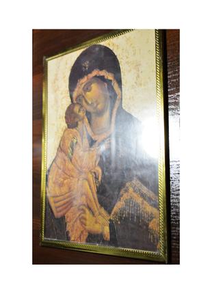 Ікона Діва Марія і Ісус Христос в середньовічному стилі