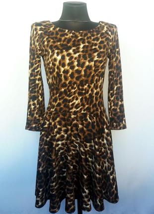 Стильное леопардовое платье. новое, р-р s