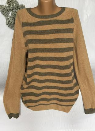Шикарный свитер полоска m&s 100% lambswool