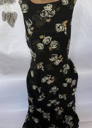 Шикарное нежное платье в пол из шёлка laura ashley