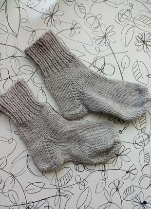 Теплые вязанные носочки, унисекс, стопа17 см