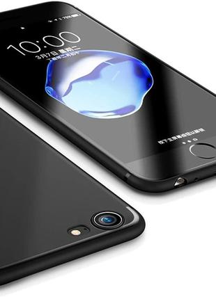 Тонкий матовый чехол для iPhone 6 6s черный силиконовый