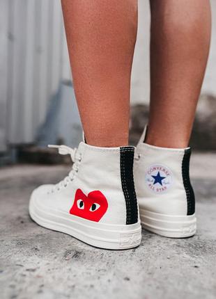 cdg white high tops