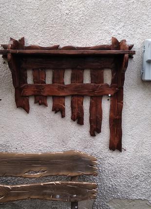 Вешалка из дерева под старину №2 ( деревянная, для одежды