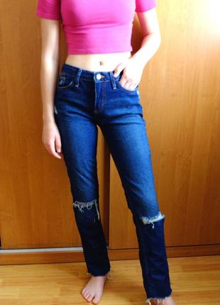 Джинси new look, рвані прямі джинси