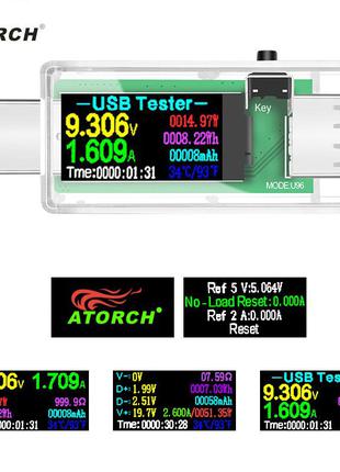USB-тестер Atorch U96 13-в-1. Цифровой вольтметр, амперметр.