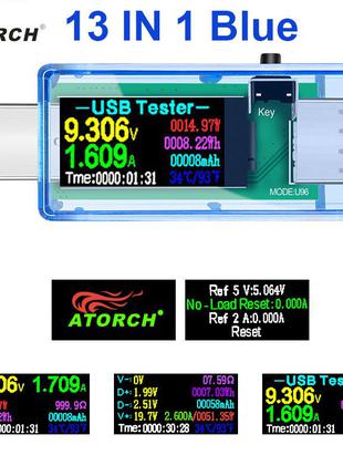 USB-тестер Atorch U96P 13-в-1. Цифровой вольтметр, амперметр.