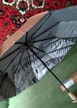 Зонт зонтик полуавтомат внутри рисунок на серебре антиветер