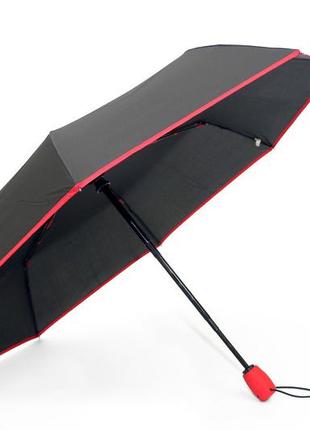 Зонт парасолька автомат з червоною каймою компактний.