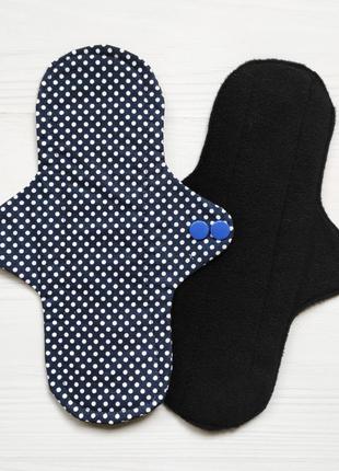 Багаторазові прокладки для критичних днів сині в горошок. вели...