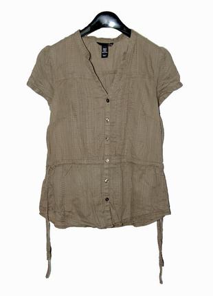Стильная рубашка/блуза на кулиске с коротким рукавом