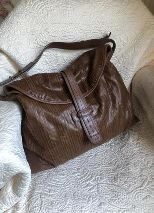 Ecco!!! эффектная кожаная сумка 👜 торба, натуральная кожа и те...