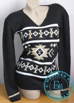 Оригінальний светр з орнаментом розмір — s
