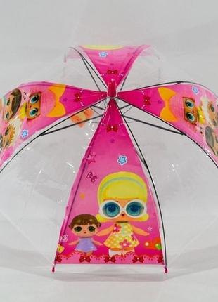 Прозрачный зонтик для девочки 3-6 лет лол