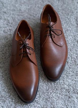 Шкіряні руді туфлі-для стильних чоловіків