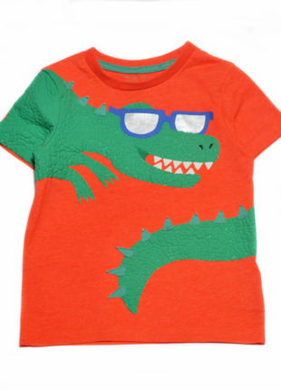 Оранжевая футболка с крокодилом f&f на мальчика 3-4 года