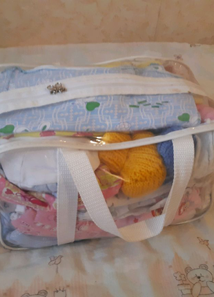 Силиконовая сумка одежды для новорождённых в роддом, одежда до 12