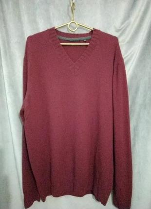 Мужской шерстяной свитер, р. xl, бордовый