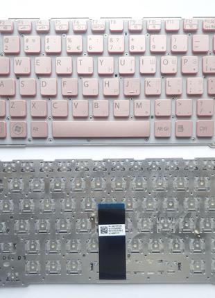 Клавиатура для ноутбуков Sony Vaio SVE14A розовая с красной ка...