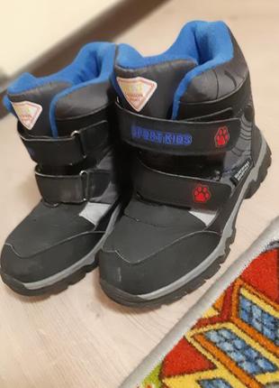 Зимние ботинки sport kids cbt.t черные с синим