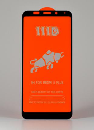 Защитное стекло для Xiaomi Redmi 5 Plus 111D клеевой слой по в...