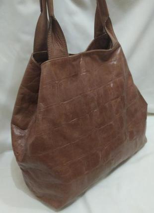 Женская вместительная сумка abro натуральная кожа с тиснением ...